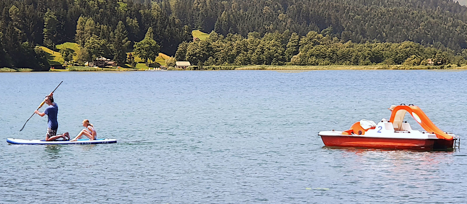 Pressegger See waterfietsen en suppen op de presseggersee