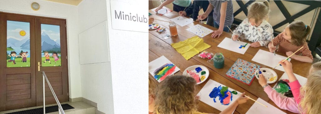 mini club in het park kinderen zijn aan het knutselen